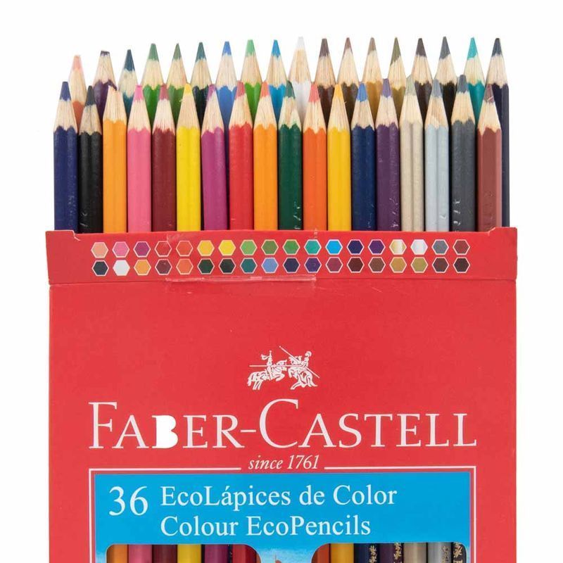 Lápices de colores Faber-Castell Ecolapiz estuche x 36 + sacapuntas